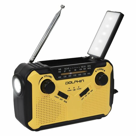 DOLPHIN AUDIO R-100C DSP 10-Watt Portable 3-Band Emergency AM/FM/Weatherband Bluetooth Radio Yellow R-100CYEL